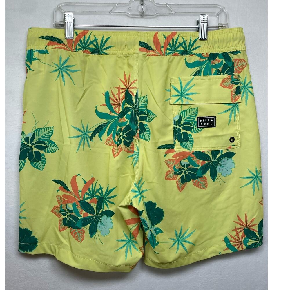 Billabong Recycler Board Shorts, Yellow Floral Pattern, Size Large - Picture 2 of 5
